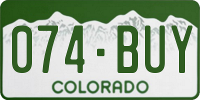 CO license plate 074BUY