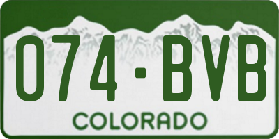 CO license plate 074BVB