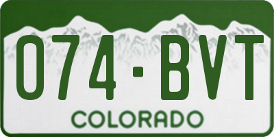 CO license plate 074BVT