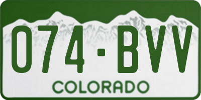 CO license plate 074BVV