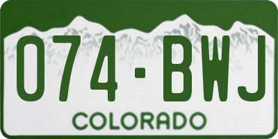 CO license plate 074BWJ