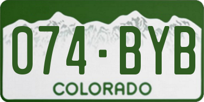 CO license plate 074BYB