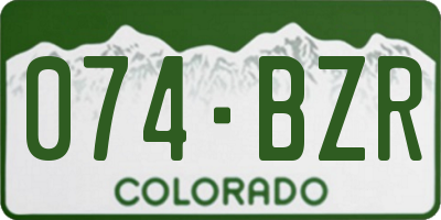 CO license plate 074BZR