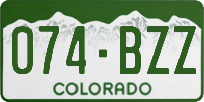 CO license plate 074BZZ