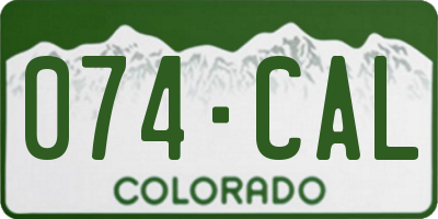 CO license plate 074CAL