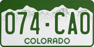 CO license plate 074CAO