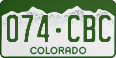 CO license plate 074CBC