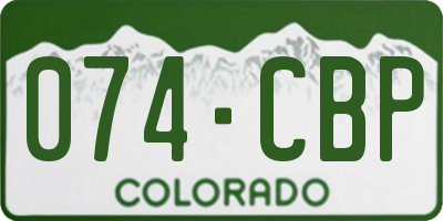 CO license plate 074CBP