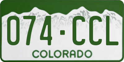 CO license plate 074CCL