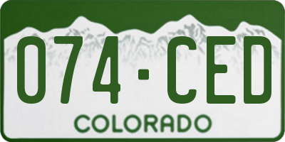 CO license plate 074CED