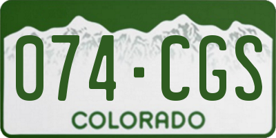 CO license plate 074CGS