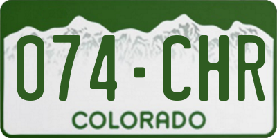 CO license plate 074CHR