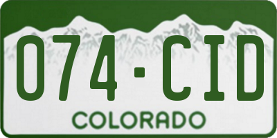 CO license plate 074CID