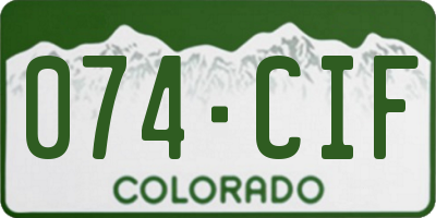 CO license plate 074CIF