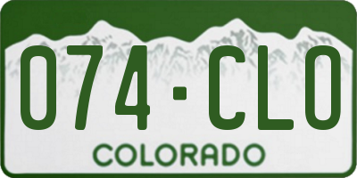 CO license plate 074CLO