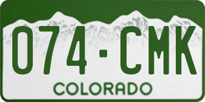 CO license plate 074CMK
