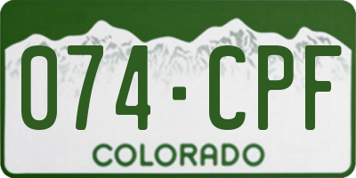 CO license plate 074CPF