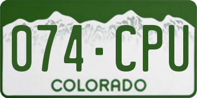 CO license plate 074CPU