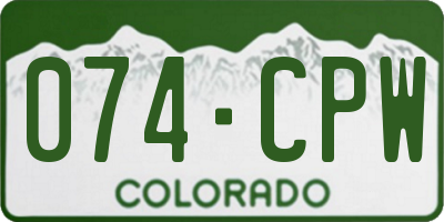 CO license plate 074CPW
