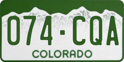 CO license plate 074CQA