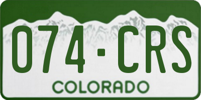 CO license plate 074CRS