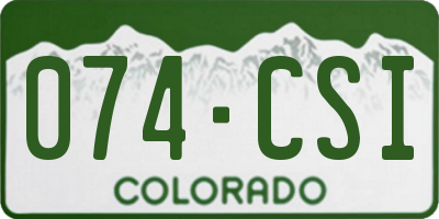 CO license plate 074CSI