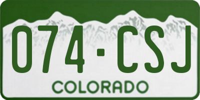 CO license plate 074CSJ