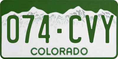 CO license plate 074CVY