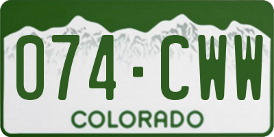 CO license plate 074CWW