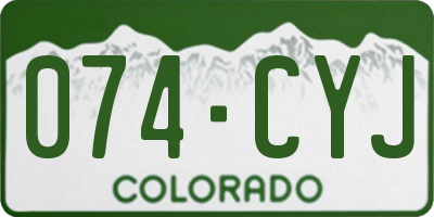 CO license plate 074CYJ