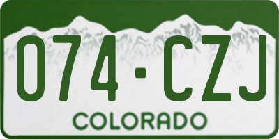 CO license plate 074CZJ