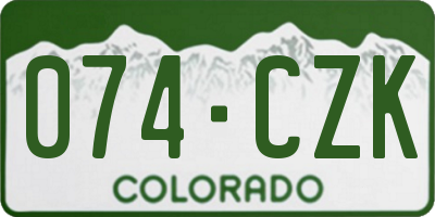 CO license plate 074CZK