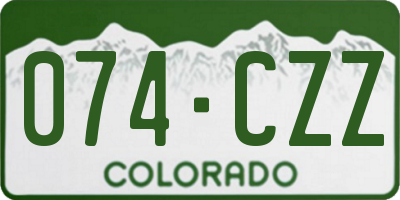 CO license plate 074CZZ