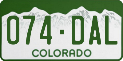 CO license plate 074DAL