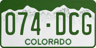 CO license plate 074DCG