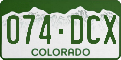 CO license plate 074DCX