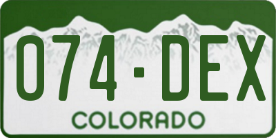 CO license plate 074DEX