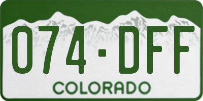 CO license plate 074DFF