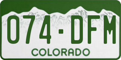 CO license plate 074DFM