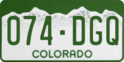 CO license plate 074DGQ