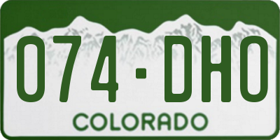 CO license plate 074DHO