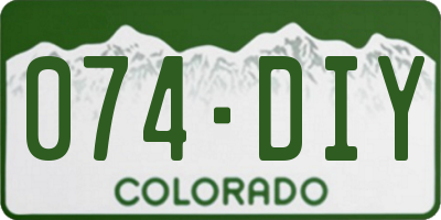 CO license plate 074DIY