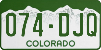 CO license plate 074DJQ