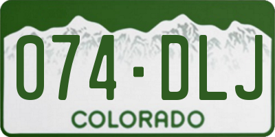 CO license plate 074DLJ