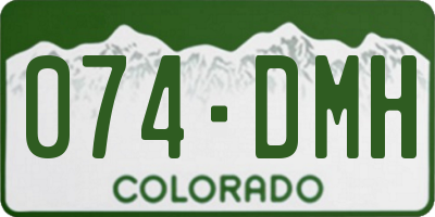 CO license plate 074DMH