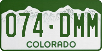 CO license plate 074DMM