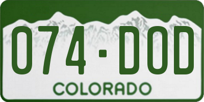 CO license plate 074DOD