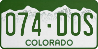 CO license plate 074DOS