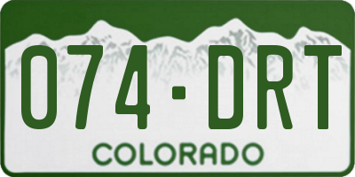 CO license plate 074DRT