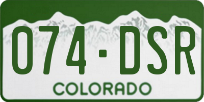 CO license plate 074DSR